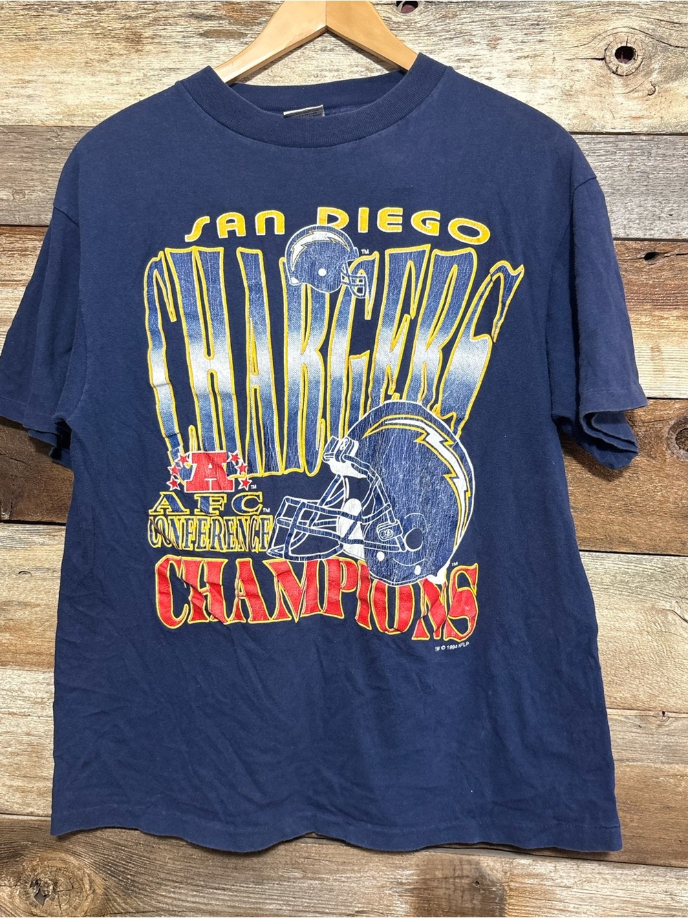 Vtg Blue San Diego Chargers afc conference champions tshirt